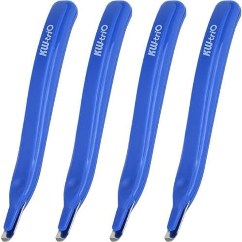 KW-TRIO 4 Pack netic Staple Remover, Puller Staple Removal,Push Full Professional Easy Set for School, Office and Home - Blue