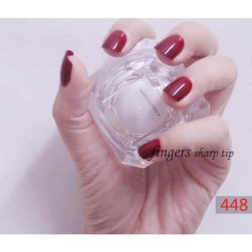 2020 fashion beautiful candy color Nail finished fake nails short paragraph 24pcs Shrimp color deep N448