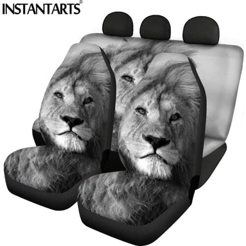 INSTANTARTS 3D Cool Animal Design Washable Car Seat Cushion Anti-Slip Front&Rear Automobile Seats Protector Fit Most Vehicle Hot