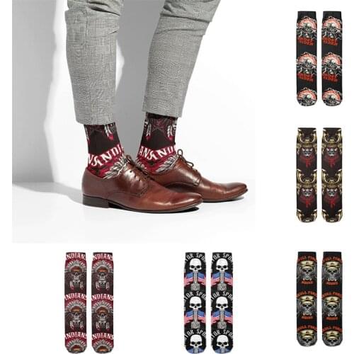 Skull Socks Men Punk Printed Devil Socks Animal Music Sock 3d Ladies Casual Happy New Cool socks Kawaii Ankle Happy Calcetines