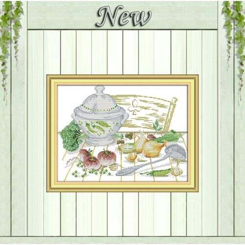 Vegetables on the table diy painting counted printed on canvas DMC 11CT 14CT kits Chinese Cross Stitch embroidery needlework Set