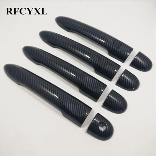 New Chrome Door Handle Cover for LADA XRAY X Ray X-ray 2015 2016 2018 Car Styling Sticker Accessories Color Carbon Fiber