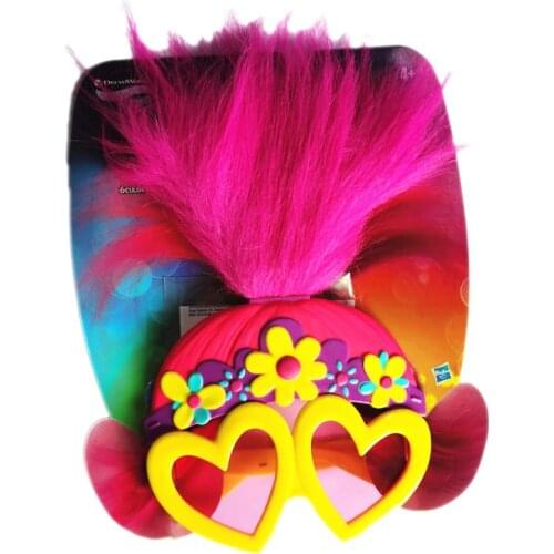 Hasbro Trolls World Tour TROLLS 2 Cosplay Galsses Wig POPPY Hair Cartoon Movie Shiny Childrens Toy Party Cosplay Accessories