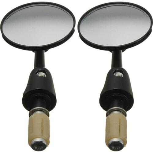 7/8" 22mm Exterior Diameter Handlebar Rotatable Collapsible Aluminum Round Shape Motorcycle Bar End Rearview Convex Side Mirror