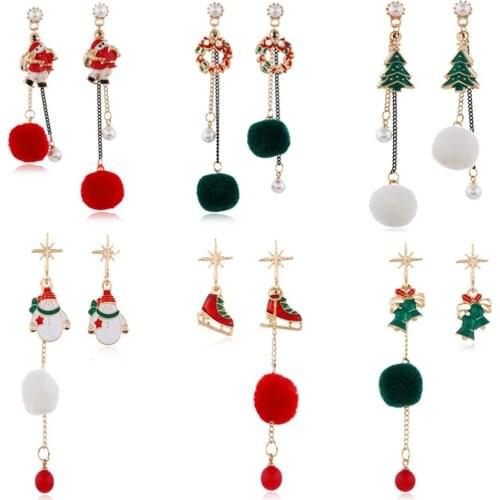 Christmas Body Decorations Balls Chain Earrings Women Fashion Ears Jewelry Accessories Festival Gifts