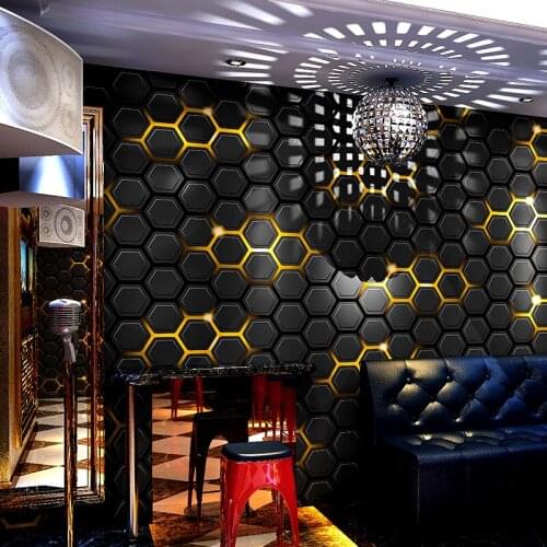Modern 3d Geometric Wall Paper ktv Room Decoration Luxury Bar Nightclub Wallpapers Water Proof PVC Awesome Wallpaper Roll P058