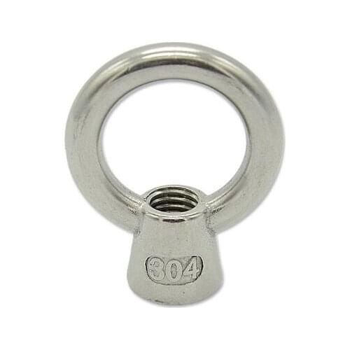 SS304 Japanese Style M6 M8 M10 M12 M16 M20 Marine Stainless Steel Lifting Eye Nut Rings Bolts A2-70 Fastener