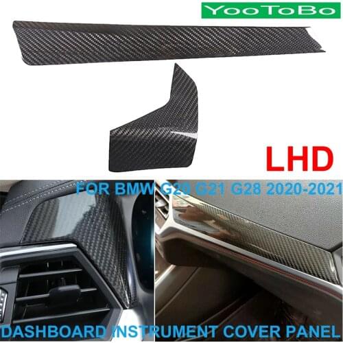 LHD Car Styling Real Carbon Fiber Console Dashboard Instrument Panel Cover Trim Sticker For BMW 3-Series G20 G21 G28 2020-2021