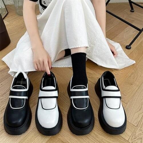 COOTELILI 2021 New Fashion Shoes Round Toe Woman Pumps Non-slip Basic 5cm Heel Slip On Women Shoes Black White Size 35-40