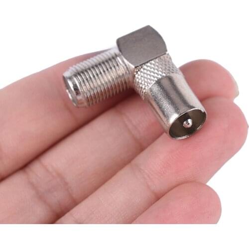 1/2pcs Aluminium Alloy 90 Degree Right Angled TV Aerial Antenna Plug Connector Adapter Plug To Socket Coax Cable RF Coaxial