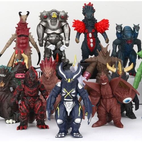 Japan Tokusatsu Ultraman Battle Kaiju Flexible Glue Vinyl Doll Monster Action Figure Children Toy Eleking Garubus Gomora Gudun