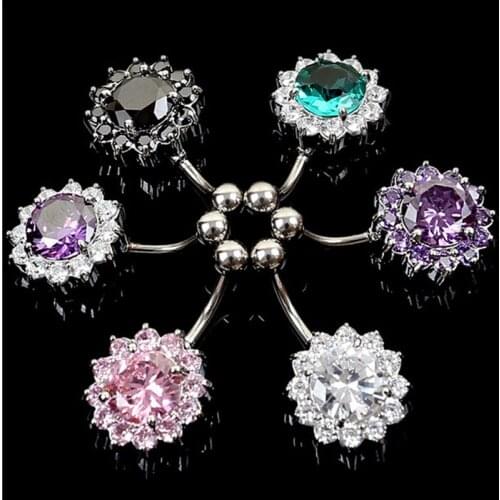 1PC Fashion Women Belly Piercing Sexy Surgical Steel Navel Piercing Body Piercing Jewelry 14G Dangle Belly Button Rings Barbell