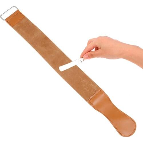1PC Durable Leather Straight Razor Folding Knife Blade Sharpening Belt Barber Shaving Strap 49cm