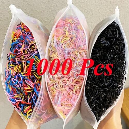 1000Pcs/Pack Colorful Small Disposable Hair Bands Scrunchie Girls Elastic Rubber Band Ponytail Holder Hair Accessories Hair Ties