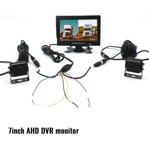 Truck Bus 2CH 7" AHD Video Recorder DVR Monitor 1080P with 2Pcs AHD Night Camera