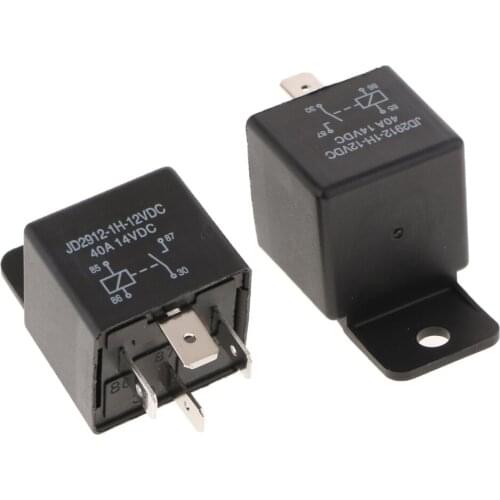2Pcs Car 12V 40A SPST Relay Pump Light Horn 4Pin 4P Auto Fused Relay