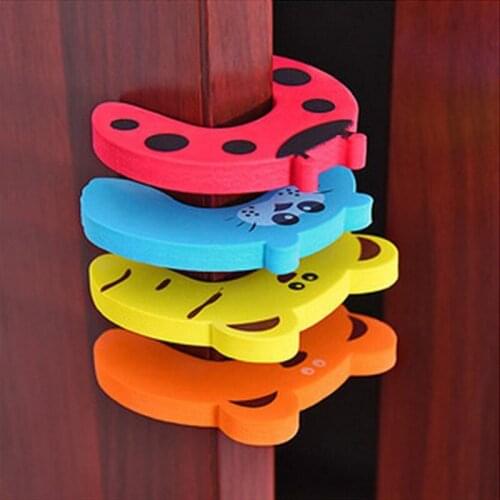 5 pc/lot Cute animal Jammer Security Card Door baby thickened childrens anti-pinch safety door card Kid Safety Care Protection