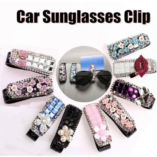 9 Style Mini Flower Car Accessories Outdoor Card Convenient Car Inerior Styling Vehicle Visor Sunglass Car Sunglasses Clip