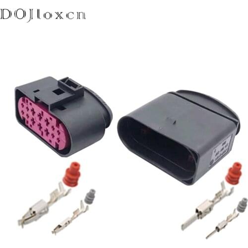 1/5/10/20 Sets 14 Pin Automobile Xenon Headlight Lamp Connector Socket Housing 1J0973837 1J0973737 For Audi VW Golf MK6 Skoda