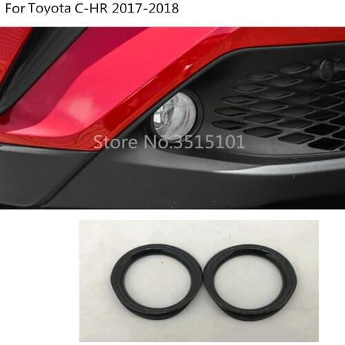 Car Styling Cover Carbon Fibre Lamp Front Fog Light Trim Frame 2pcs For Toyota C-HR CHR 2017 2018 2019 2020