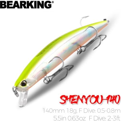 BEARKING 140mm 18g Hot fishing lures assorted colors minnow crank move weight system wobbler model crank Artificial bait