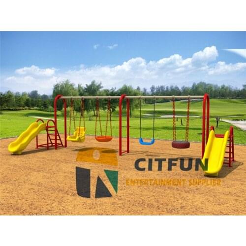 High quality kids outdoor swing seat swing and slide combination OP17-273E