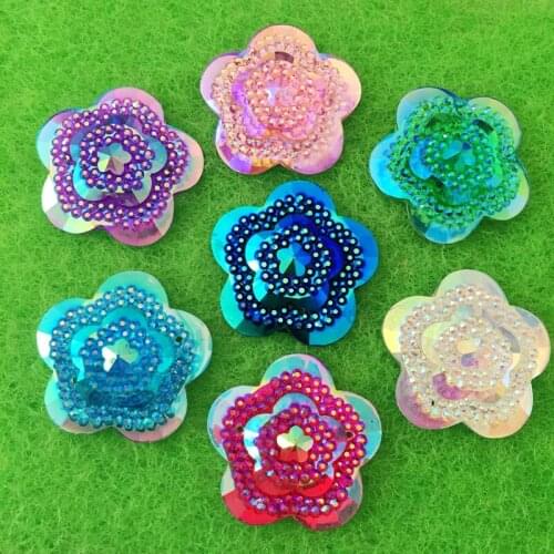 Diy12pcs 25mm Mixed colors floral resin AB rhinestone Flat-back Wedding decorate accessories/button scrapbook 2 hole