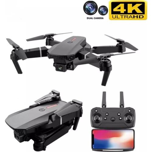 E88 Drone 4k HD Dual Camera 1080P WiFi FPV Height Oreservation RC Quadcopter Airplanes Dual Camera Switch High Definition LED