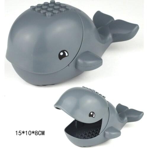 [MOC Hub] Gray Whale Building Blocks Brick Horse Crocodile Gorilla Tiger Kids Toys Animal Lockings Figures Assemble