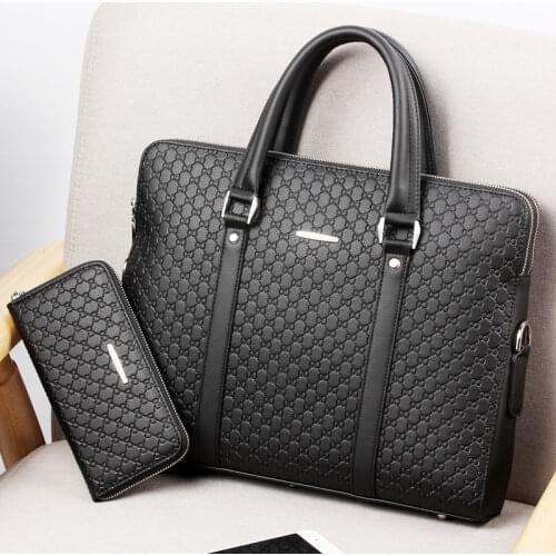 Mens Business Briefcase Double Layers Handbag Hot Sale Male Shoulder Cross Body Bag Laptop Bag Travel Bag for Man