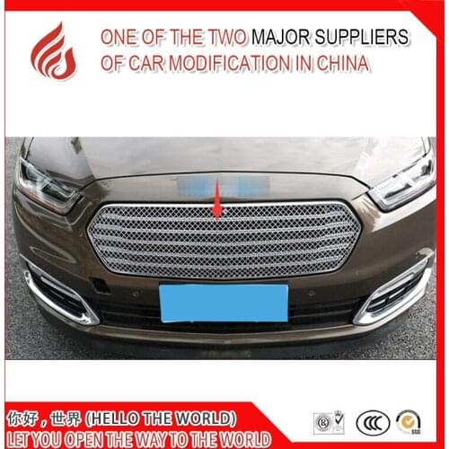 Stainless steel modification car front grille racing grills grill cover trim for Taurus 2015 2016 2017