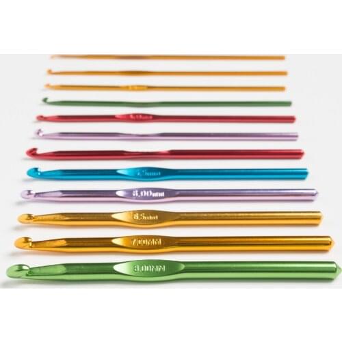 New 22 Pcs/set Metal Hook Crochet Template Kit TPR Aluminum Knitting Needles For Loom Tool DIY Crafts Knitting Accessory