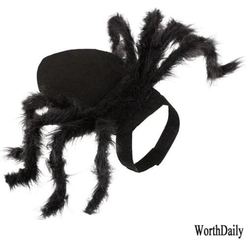Halloween Pet Spider Clothes Black Plush Spider Cosplay Costume For Dogs Cats Funny Outfit Party Cosplay Halloween Props