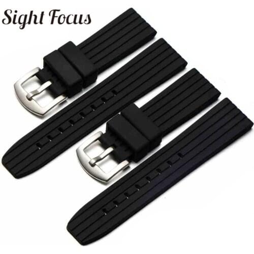 Striped Silicone Rubber Watchband for Seiko Citizen 22mm Watch Bracelet Diver Belt Mens Wristwatch Strap Correas Relojes Hombres