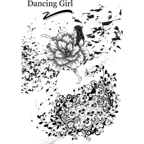 AZSG Blooming Flowers / Beautiful Girl Clear Stamps For DIY Scrapbooking/Card Making/Album Decorative Silicone Stamp Crafts