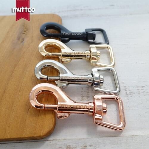 10pcs/lot Engraved buckle, We provide laser engraving service customize LOGO 15mm dog clip hook 4 colors
