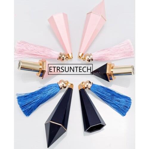 Empty Lipstick Tube Diamond Lip Balm Tubes Taper Shape DIY Lipstick Tubes With Tassel lipstick Tube F1898