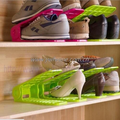 2pcs Adjustable space saving shoe quality simple storage rack sorting rack