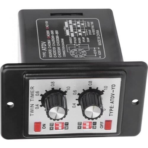Time Relay Module Knob Control Time Switch RelayOn Off Timer Relay Multi-Section ATDV-YD AC110V/220V