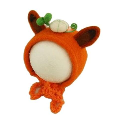 Wool Felt Bonnet Newborn Soft Hat Photography Props Handmade infant Bonnet Photo Studio Accessories