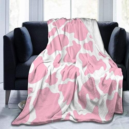 Pink Cow Print Throw Blanket Ultra-Soft Micro Fleece Blanket Movies Blanket for Bed Couch Living Room Mexican Throw Blanket