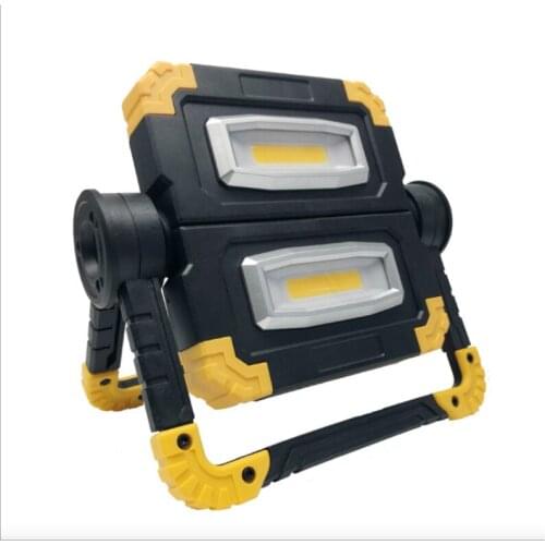 Usb Charging Workshop Lamp Folding Rotation Outdoor Hand with Double-Head Cob 10W Floodlight