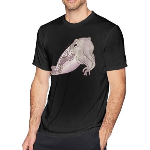 Octopus Cuttlefish T Shirt Cuttlefish T-Shirt Plus size 100 Cotton Tee Shirt Printed Men Beach Tshirt