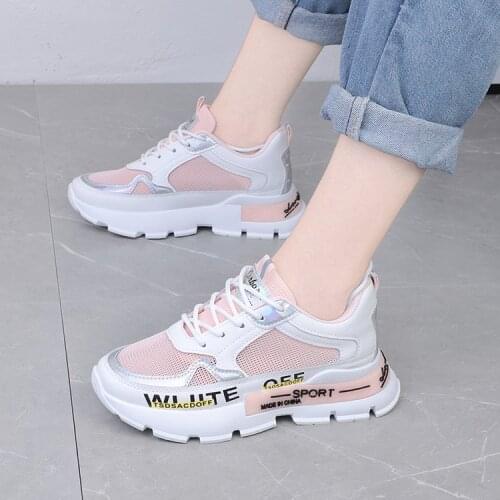 Womens Net Shoes Lace-Up Running Breathable Mesh Sports Sneakers for Students 2021 shoes woman