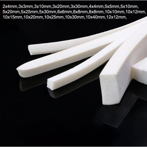 1/2/3/5 Meter White Square Silicone Sponge Strip Silicone Foamed Rubber Doors Windows Gasket Trim Seal 2x4mm-12x12mm