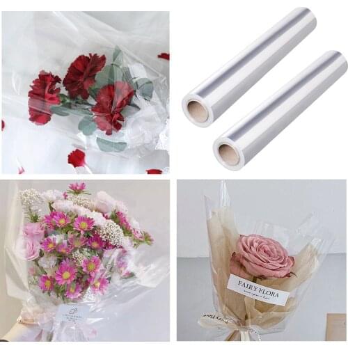 1 Roll Clear Cellophane Wrap Roll For Gift Flower Bouquet Baskets Wrapping Arts And Crafts Supplies Packaging Cellophane