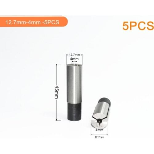 12.7mm-4mm,5pcs,Freeshipping CNC Milling Cutter Adaptor,Solid carbide End Mill,woodworking Router Bit conversion sleeve