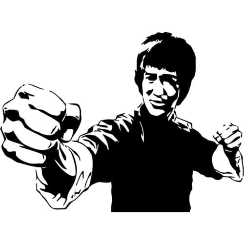 18cm*13.4cm Bruce Lee Martial Vinyl Stickers Decals Car Accessories Decor Black/Silver S3-5969