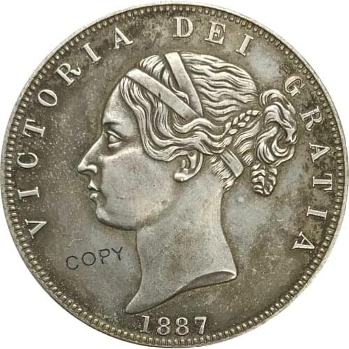 1887 United Kingdom 1/2 Crown Collectibles Cupronickel Plated Silver Copy Coin