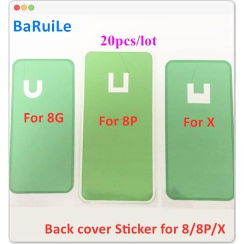 BaRuiLe 20pcs Back sticker For iphone X 8 Plus 8P Battery Door Back Cover Adhesive Sticker Replacement Parts free shipping